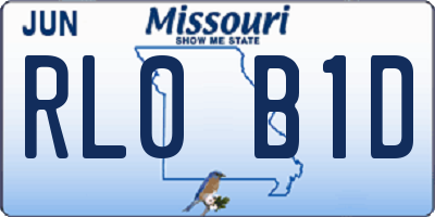 MO license plate RL0B1D