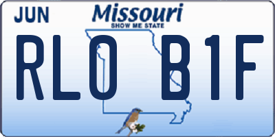 MO license plate RL0B1F