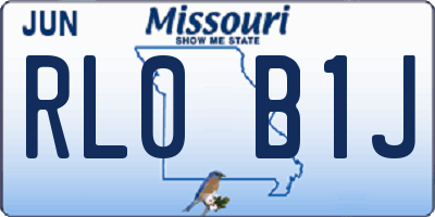 MO license plate RL0B1J