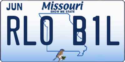 MO license plate RL0B1L