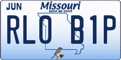 MO license plate RL0B1P