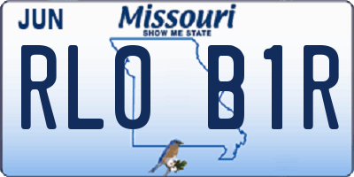 MO license plate RL0B1R