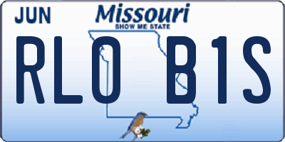 MO license plate RL0B1S