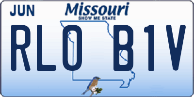 MO license plate RL0B1V