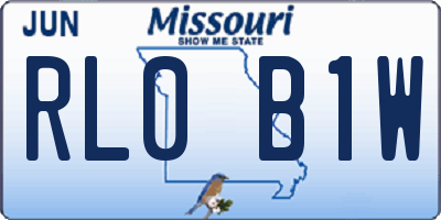 MO license plate RL0B1W