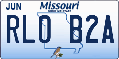 MO license plate RL0B2A