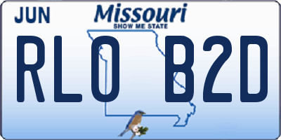 MO license plate RL0B2D