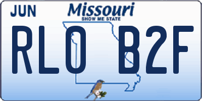 MO license plate RL0B2F