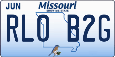 MO license plate RL0B2G