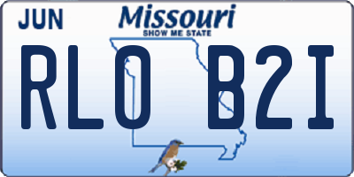 MO license plate RL0B2I