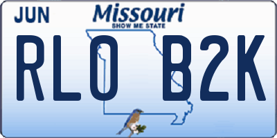 MO license plate RL0B2K