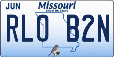 MO license plate RL0B2N