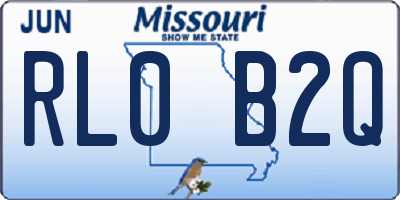 MO license plate RL0B2Q