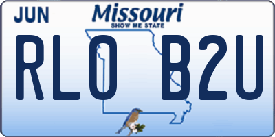 MO license plate RL0B2U