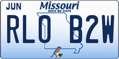 MO license plate RL0B2W