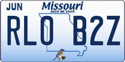 MO license plate RL0B2Z