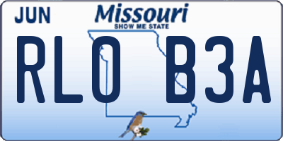 MO license plate RL0B3A