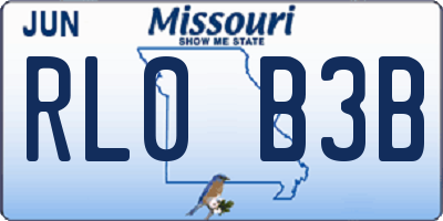 MO license plate RL0B3B