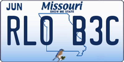 MO license plate RL0B3C
