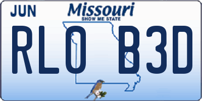 MO license plate RL0B3D