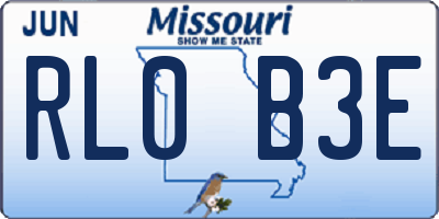 MO license plate RL0B3E