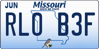 MO license plate RL0B3F