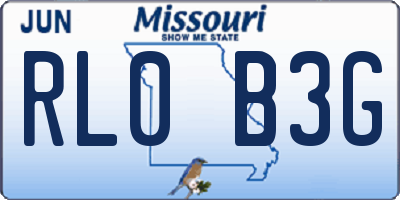 MO license plate RL0B3G