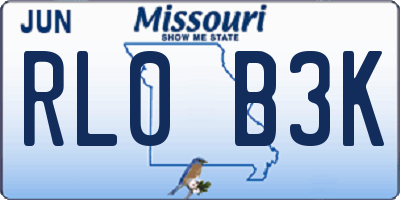 MO license plate RL0B3K