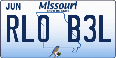 MO license plate RL0B3L