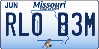 MO license plate RL0B3M