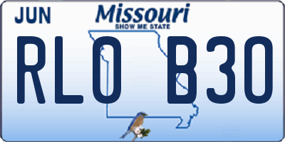 MO license plate RL0B3O