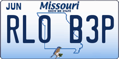 MO license plate RL0B3P