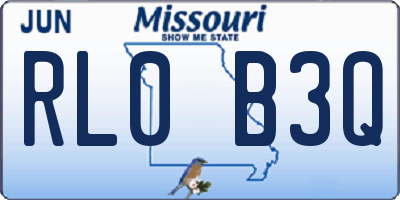 MO license plate RL0B3Q