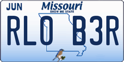 MO license plate RL0B3R