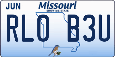 MO license plate RL0B3U