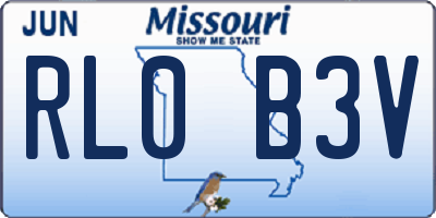 MO license plate RL0B3V