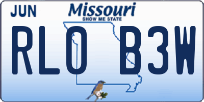 MO license plate RL0B3W