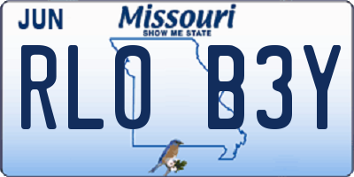 MO license plate RL0B3Y