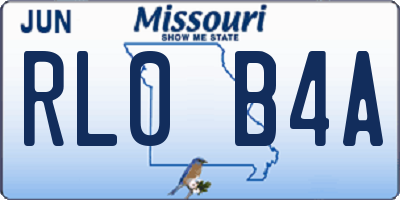 MO license plate RL0B4A