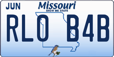 MO license plate RL0B4B