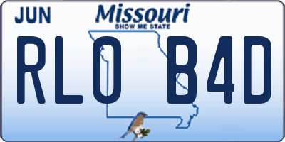 MO license plate RL0B4D