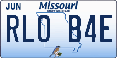MO license plate RL0B4E