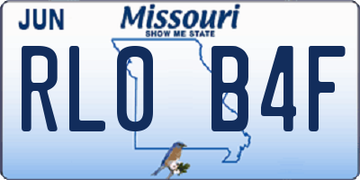 MO license plate RL0B4F