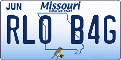 MO license plate RL0B4G