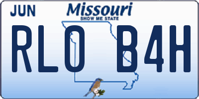 MO license plate RL0B4H