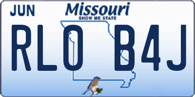 MO license plate RL0B4J
