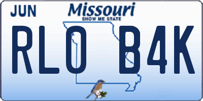 MO license plate RL0B4K