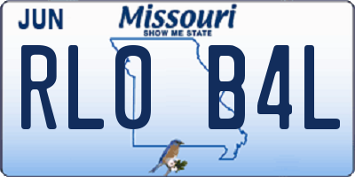 MO license plate RL0B4L