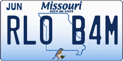 MO license plate RL0B4M