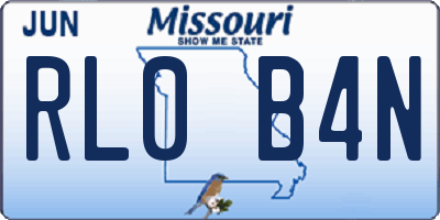 MO license plate RL0B4N